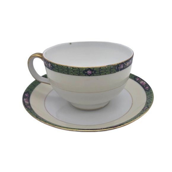 Vintage Noritake - Coffee Cup & Saucer - Cherry Blossom Back Stamp ca 1924 - Picture 1 of 10